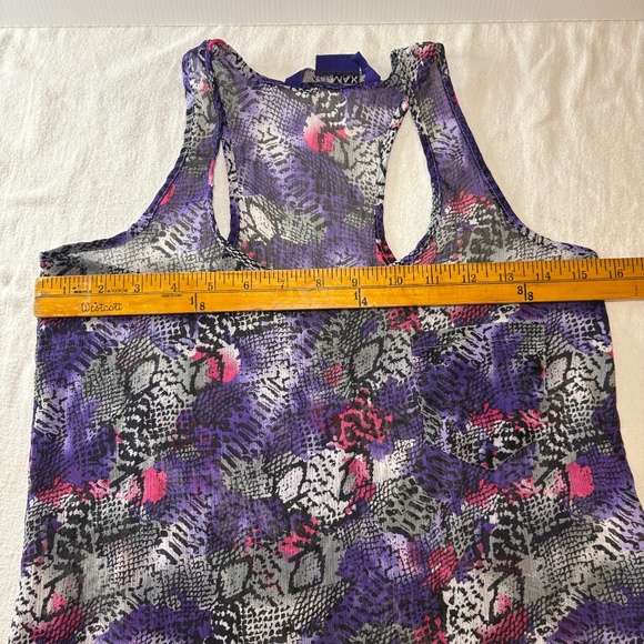 Miley Cyrus Max Azria Womens Razorback Tank Top Sz XS Snake Purple Gray Sheer - Picture 6 of 6